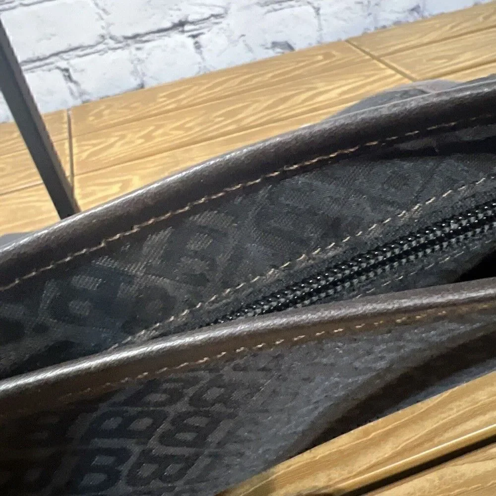 BALLY  Italy Monogram Canvas Leather Shoulder Crossbody Bag